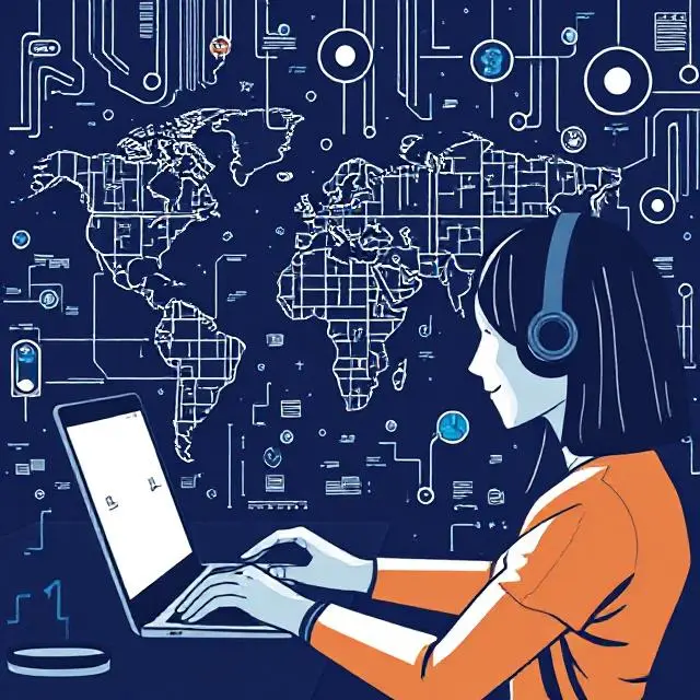Freelancer working on laptop surrounded by AI technology icons, representing automation in gig work. Best AI and Gig Apps in 2025