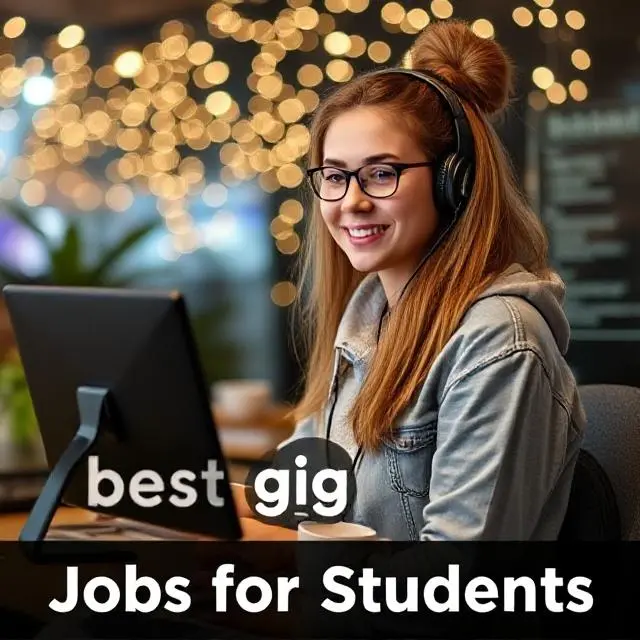 Student working on laptop – top gig jobs for students while studying