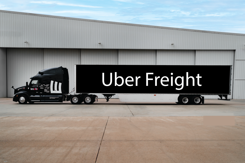 Uber Freight AI technology optimizing truck routes and cargo delivery with real-time tracking and machine learning