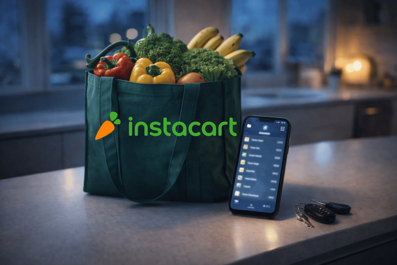 Alt text: Gig apps that pay more than Uber in 2025 grocery delivery checklist on phone